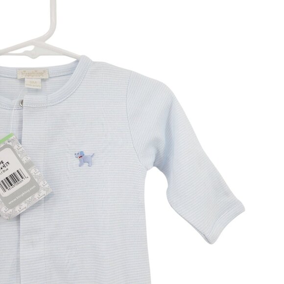 Kissy Kissy Pima Cotton Stripes Embroidered Puppy Converter Gown - Picture 2 of 9